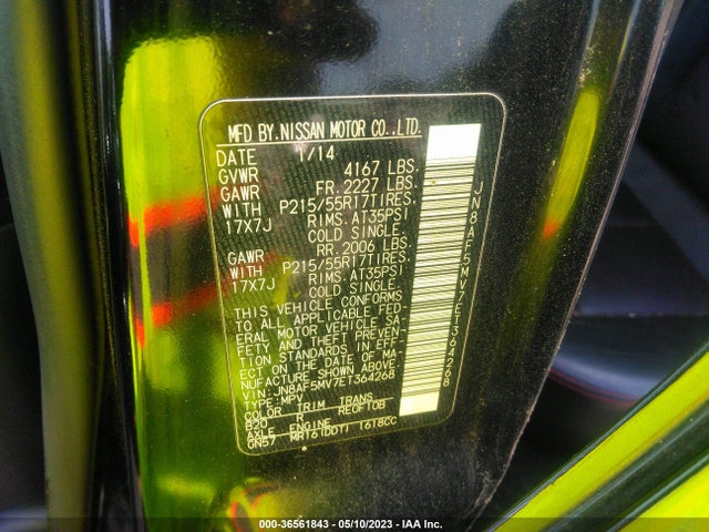Nissan Juke Sl 2014 JN8AF5MV7ET364268 Image 10
