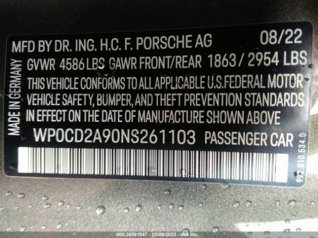WP0CD2A90NS261103 Porsche 911 TURBO