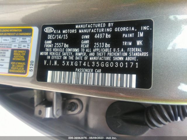 5XXGT4L35GG030171 KIA Optima Lx
