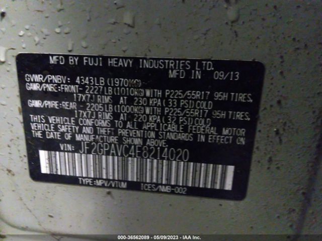 JF2GPAVC4E8214020 Subaru Xv Crosstrek Premium
