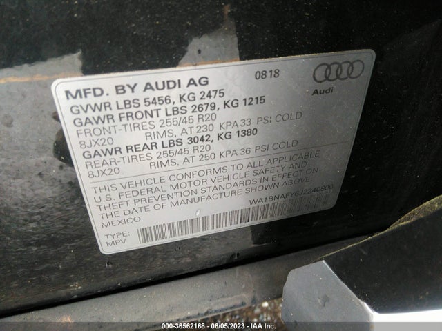 WA1BNAFY6J2240800 Audi Q5 Premium Plus