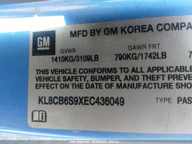 Chevrolet SPARK LS 2014 KL8CB6S9XEC436049 Image 10