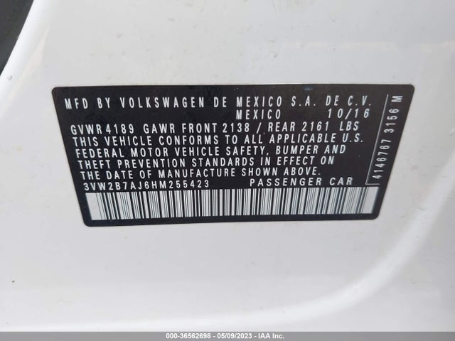3VW2B7AJ6HM255423 Volkswagen Jetta 1.4t S