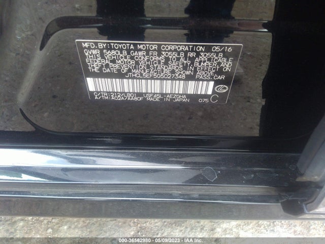 Lexus LS 460 2016 JTHCL5EF5G5027348 Image 9