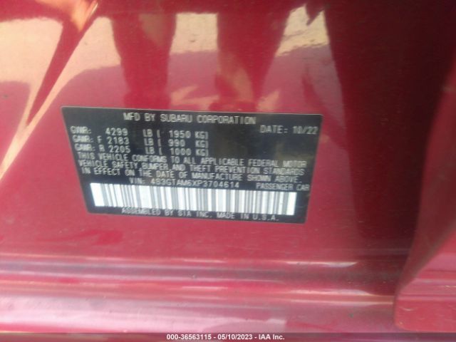 4S3GTAM6XP3704614 Subaru Impreza Sport