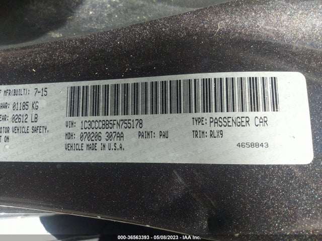 1C3CCCBB5FN755178 Chrysler 200 S