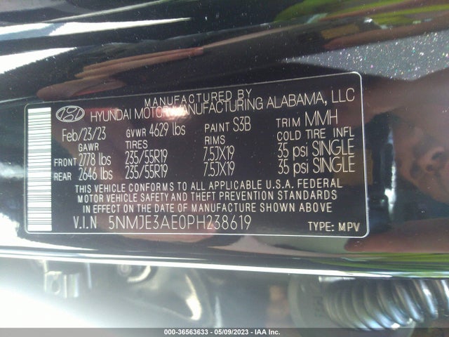 Hyundai Tucson Limited 2023 5NMJE3AE0PH238619 Image 9