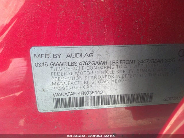 WAUAFAFL4FN035143 Audi A4 PREMIUM