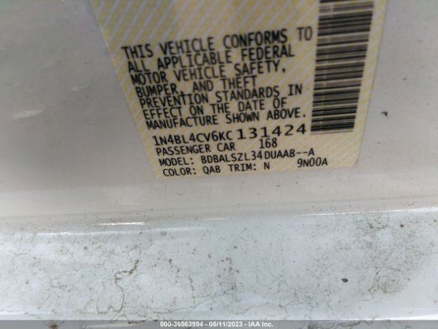 1N4BL4CV6KC131424 Nissan Altima 2.5 Sr