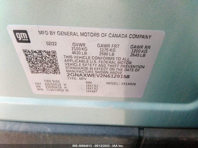 Chevrolet Equinox Awd Rs 2022 2GNAXWEV2N6129158 Image 9