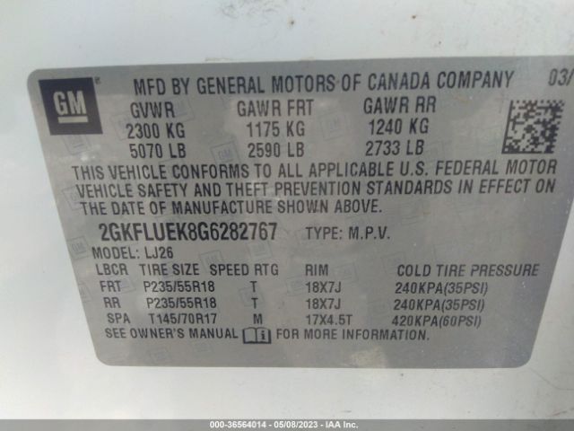 2GKFLUEK8G6282767 GMC Terrain Slt