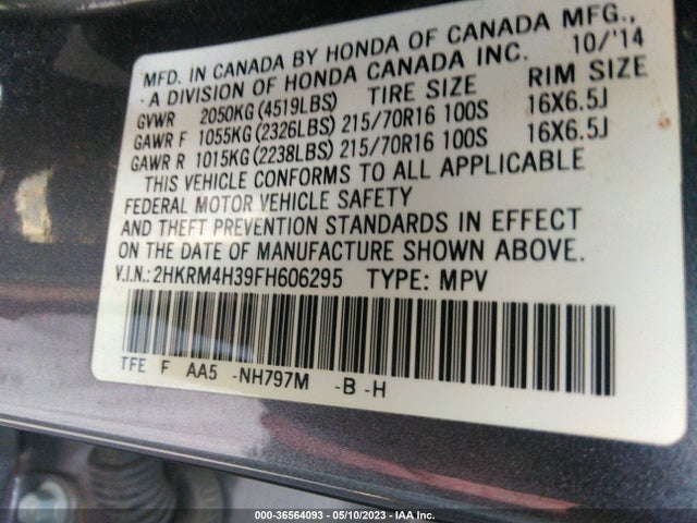 Honda CR-V LX 2015 2HKRM4H39FH606295 Image 9