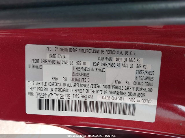 Mazda Mazda3 I Touring 2015 3MZBM1V71FM125178 Image 11