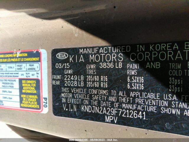 KNDJN2A29F7212641 KIA Soul Base