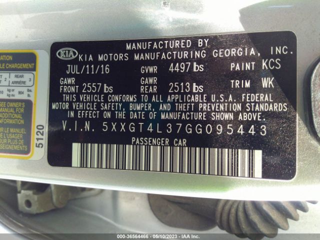 5XXGT4L37GG095443 KIA Optima Lx