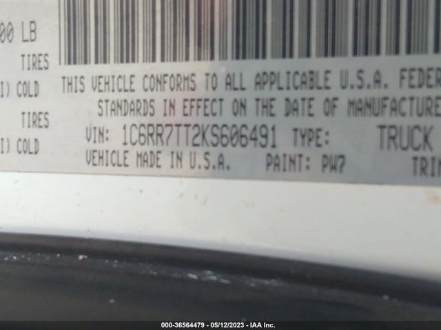 1C6RR7TT2KS606491 RAM 1500 Classic Big Horn