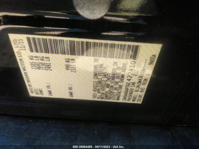 1N4AA6AP3GC422410 Nissan Maxima 3.5 S