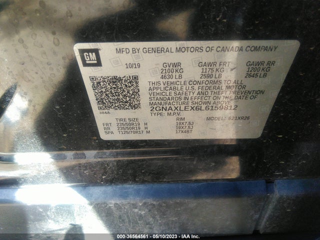 Chevrolet EQUINOX LT 2020 2GNAXLEX6L6159812 Image 9