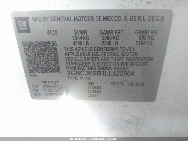 Chevrolet TRAX LS 2020 3GNCJKSB1LL122904 Image 9