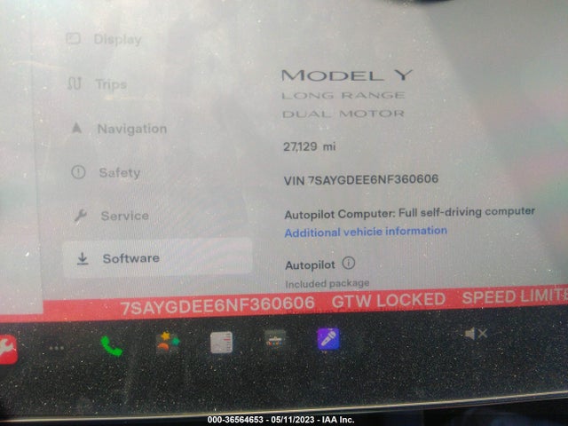 Tesla Model Y Long Range 2022 7SAYGDEE6NF360606 Image 7