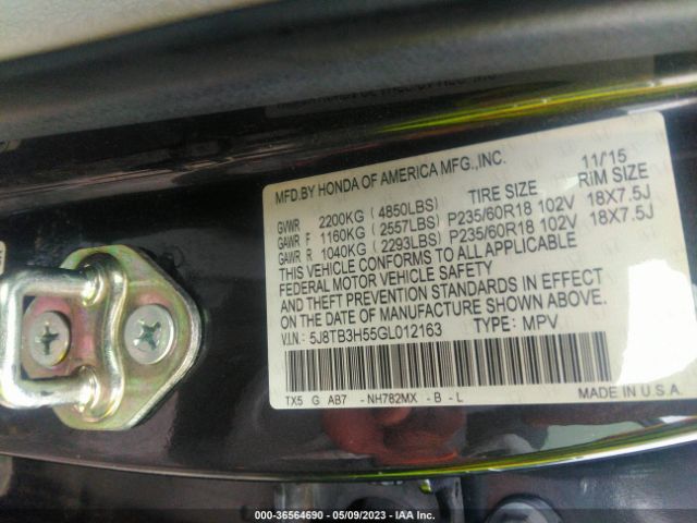 5J8TB3H55GL012163 Acura Rdx Tech Pkg/tech