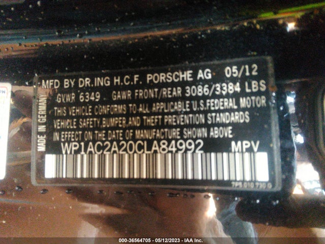 2012 PORSCHE CAYENNE WP1AC2A20CLA84992 Photo 8