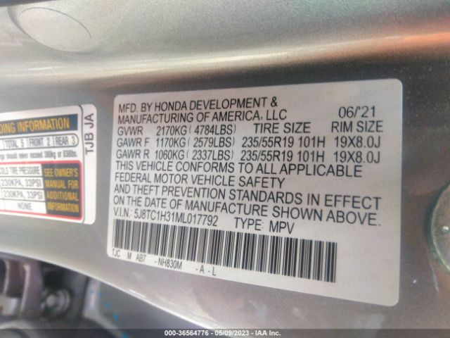 5J8TC1H31ML017792 Acura RDX