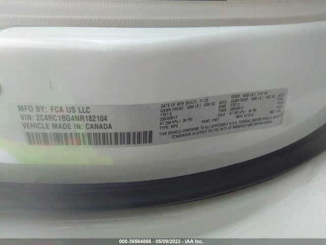 Chrysler Pacifica Touring L 2022 2C4RC1BG4NR182104 Image 9