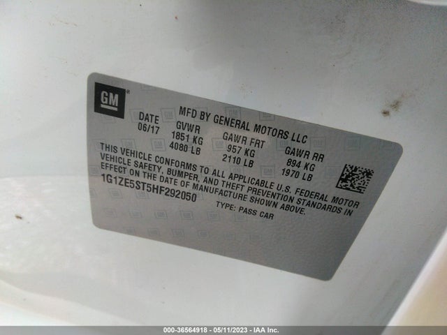 Chevrolet MALIBU LT 2017 1G1ZE5ST5HF292050 Image 10