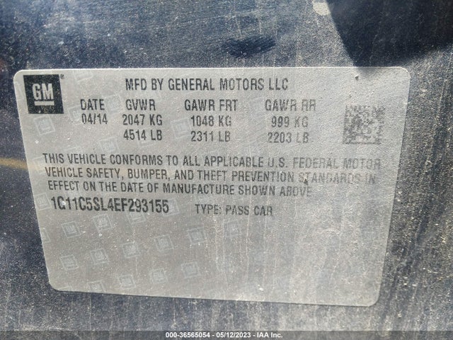 2014 CHEVROLET MALIBU LT VIN: 1G11C5SL4EF293155