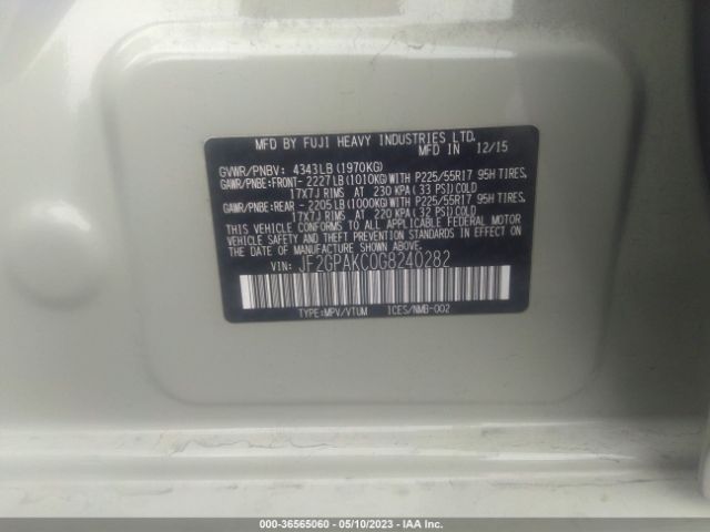 JF2GPAKC0G8240282 Subaru Crosstrek Limited