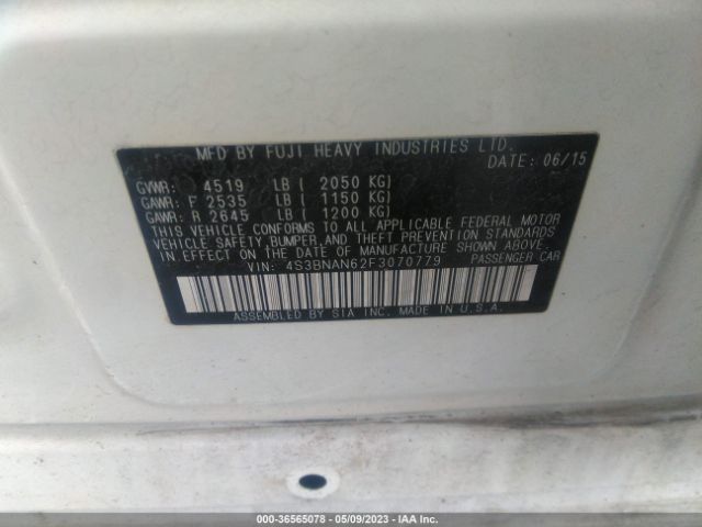 4S3BNAN62F3070779 Subaru Legacy 2.5i Limited