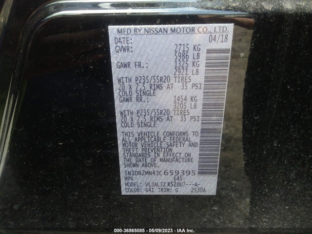 Nissan Pathfinder Platinum 2018 5N1DR2MN4JC659395 Image 10