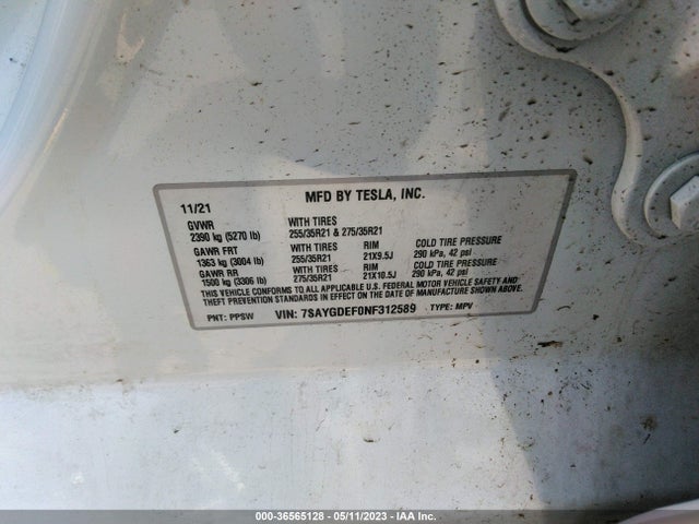 Tesla Model Y Performance 2022 7SAYGDEF0NF312589 Image 11