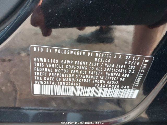 3VW267AJ1GM326451 Volkswagen Jetta Sedan 1.4t S