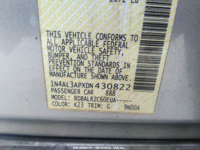2013 NISSAN ALTIMA 2.5 S VIN: 1N4AL3APXDN430822