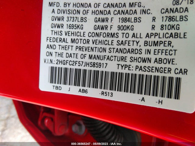 Honda Civic Sedan Lx 2018 2HGFC2F57JH585917 Image 9