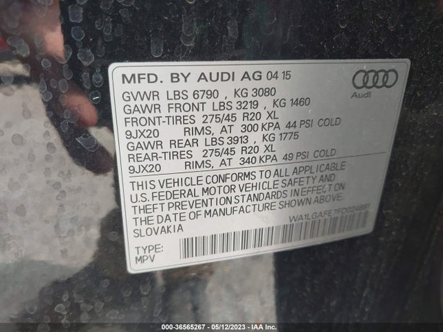 WA1LGAFE7FD024891 Audi Q7 3.0t Premium Plus