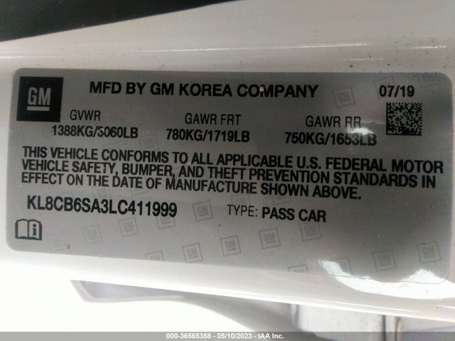 Chevrolet SPARK LS 2020 KL8CB6SA3LC411999 Image 9