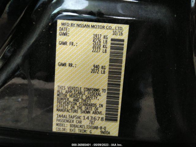 1N4AL3AP5HC143678 Nissan Altima 2.5 Sv