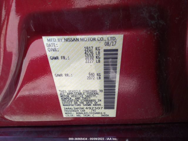 1N4AL3AP2HC492507 Nissan Altima 2.5 Sl