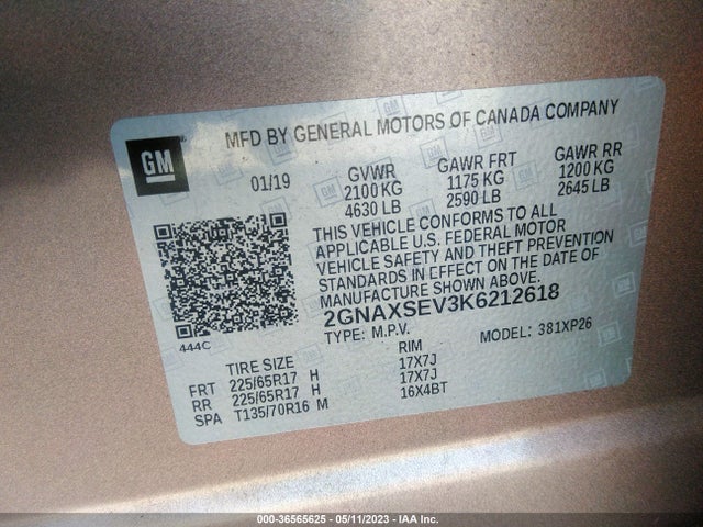 Chevrolet EQUINOX LS 2019 2GNAXSEV3K6212618 Image 11