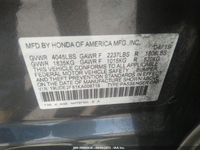 19UDE2F81KA008716 Acura Ilx Pkg