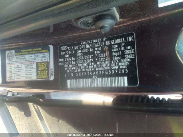 5XYKTCA63FG597295 KIA SORENTO LX