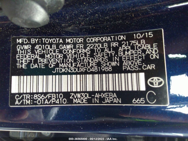 Toyota Prius Four 2015 JTDKN3DUXF0481988 Image 10
