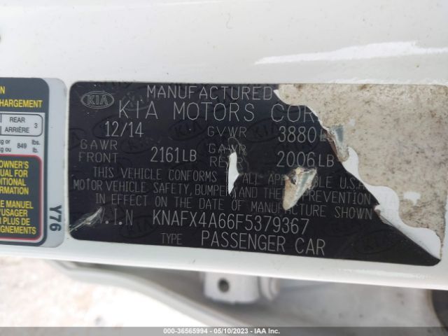 KNAFX4A66F5379367 KIA FORTE LX