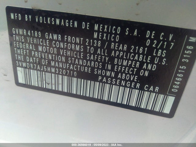 Volkswagen Jetta 1.4t Se 2017 3VWDB7AJ5HM320710 Image 10