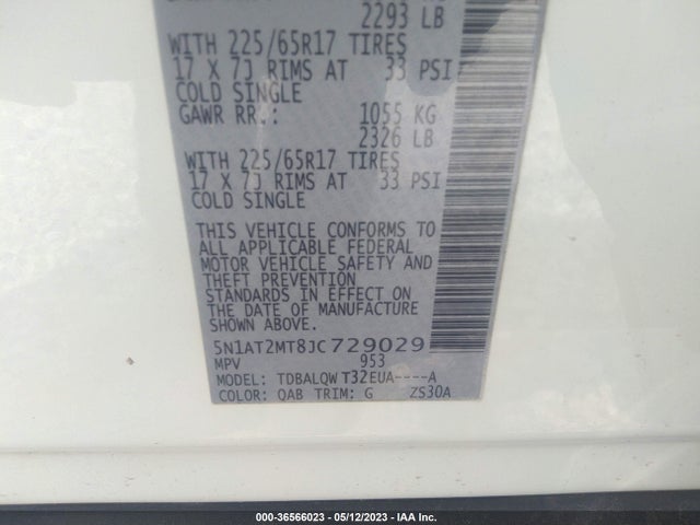 Nissan ROGUE SV 2018 5N1AT2MT8JC729029 Image 9