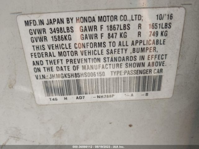 JHMGK5H85HS006150 Honda Fit Ex-l