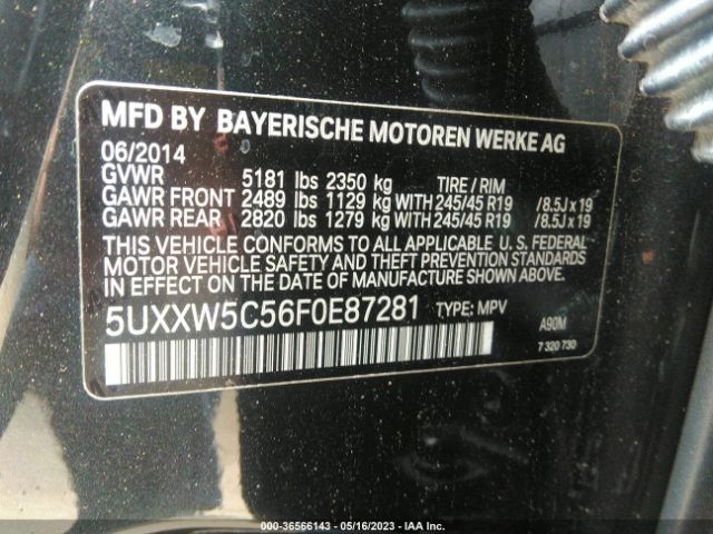 5UXXW5C56F0E87281 BMW X4 Xdrive35i